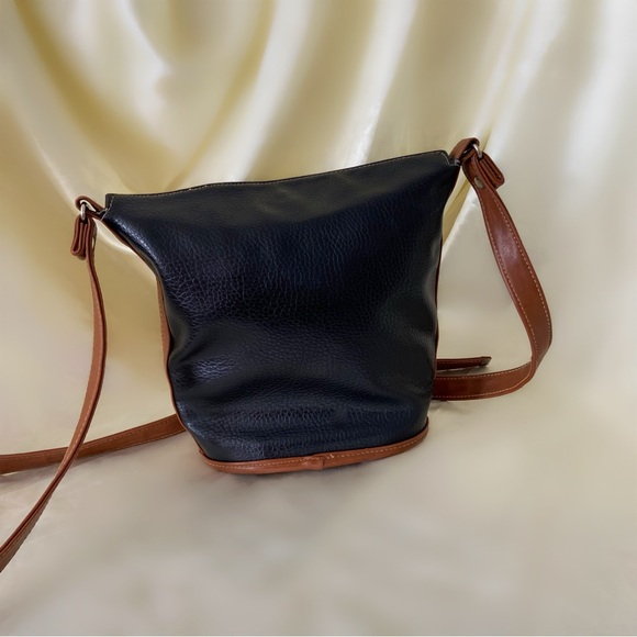 Vintage horsebit brown black crossbody purse bucket - Picture 5 of 7